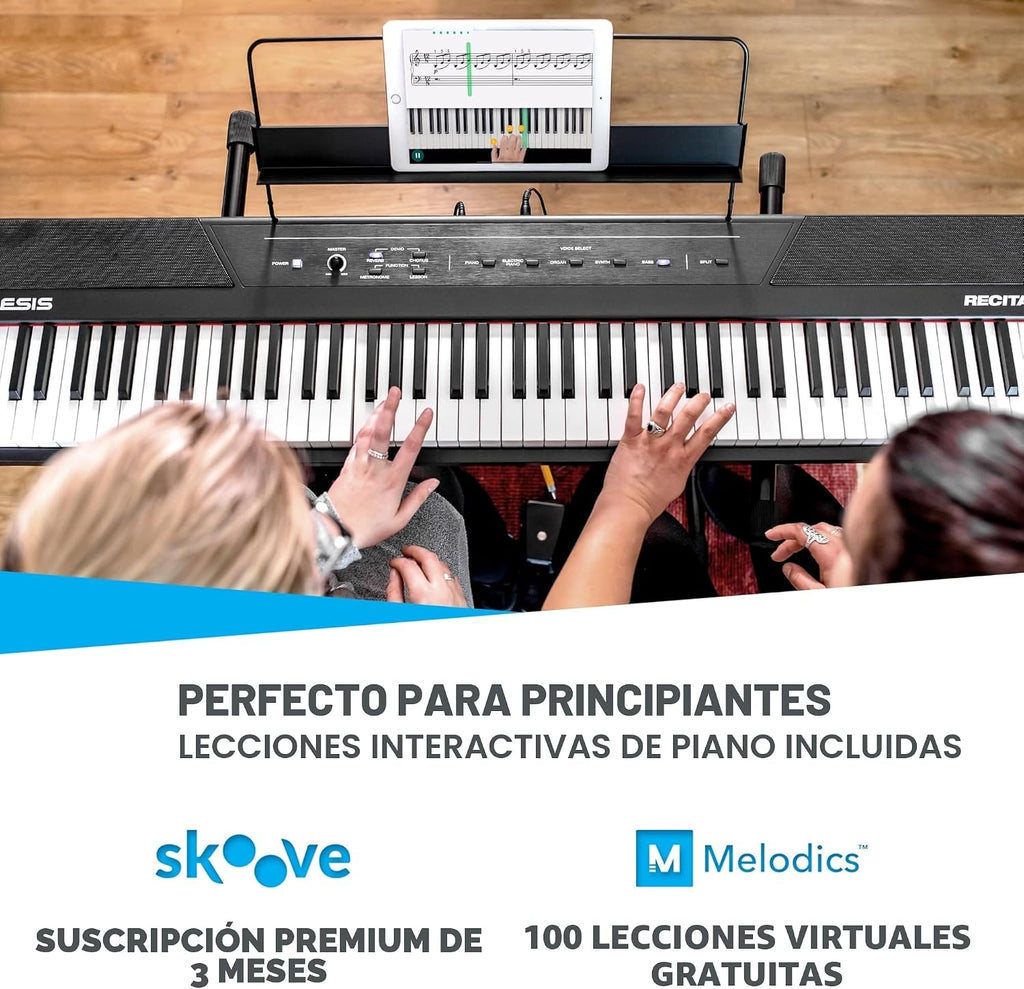Alesis Recital Piano Digital de 88 Teclas Semi-ponderadas