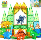 Dinosaur Toys Magnetic Tiles 3D Movable Dinos para Kids 3-5 5-7 Toddler Toy