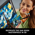 LEGO Ideas Vincent Van Gogh The Starry Night - Juego de construcción para adultos, mayores de 18 años - Decoración artística de pared para el hogar bellamente detallada - Regalo para hombres y mujeres