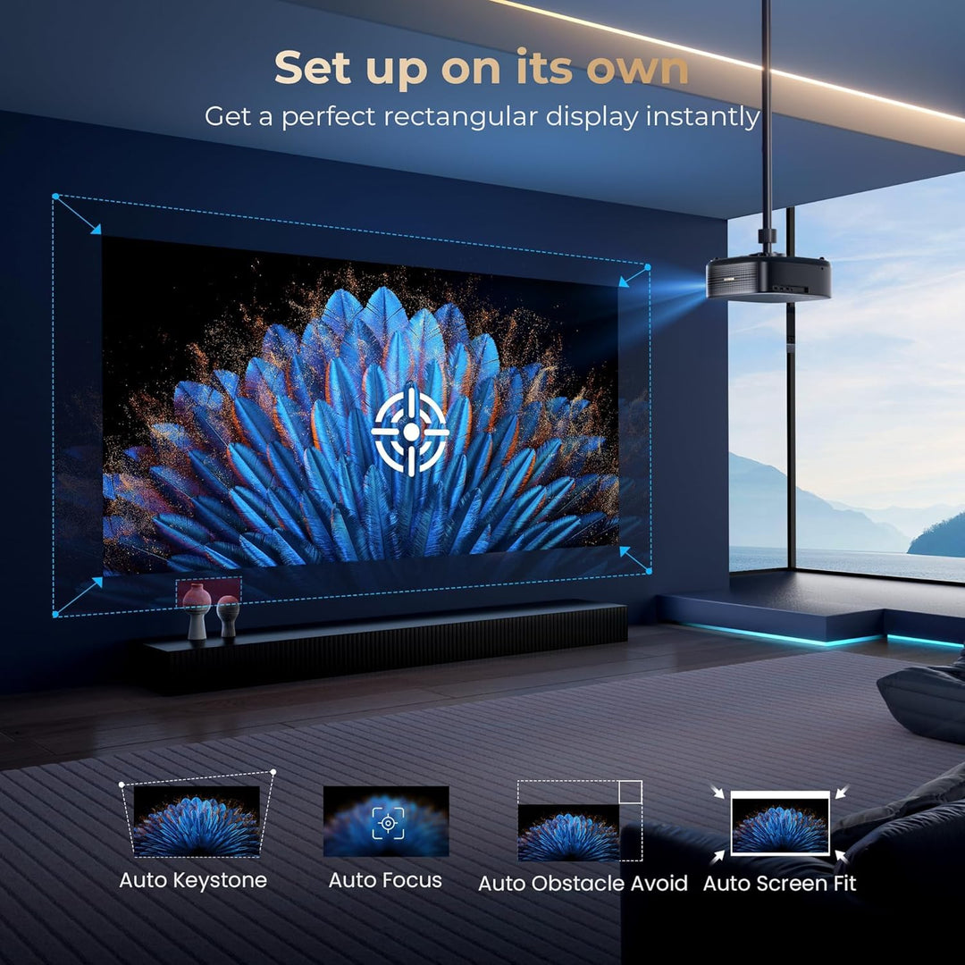 [1200 ANSI y audio de DBX-TV] Proyector Alvar con WiFi 6 y Bluetoot...