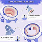 SENTRO máquina de tejer 48 agujas con contador de filas para principiantes (zafiro)
