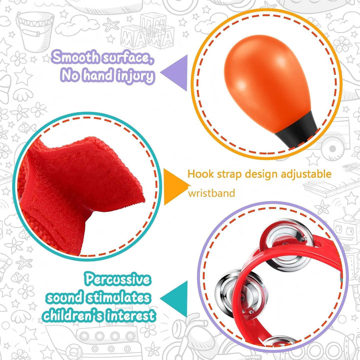 Silipull Juego de 108 piezas de instrumentos musicales Shaker para...