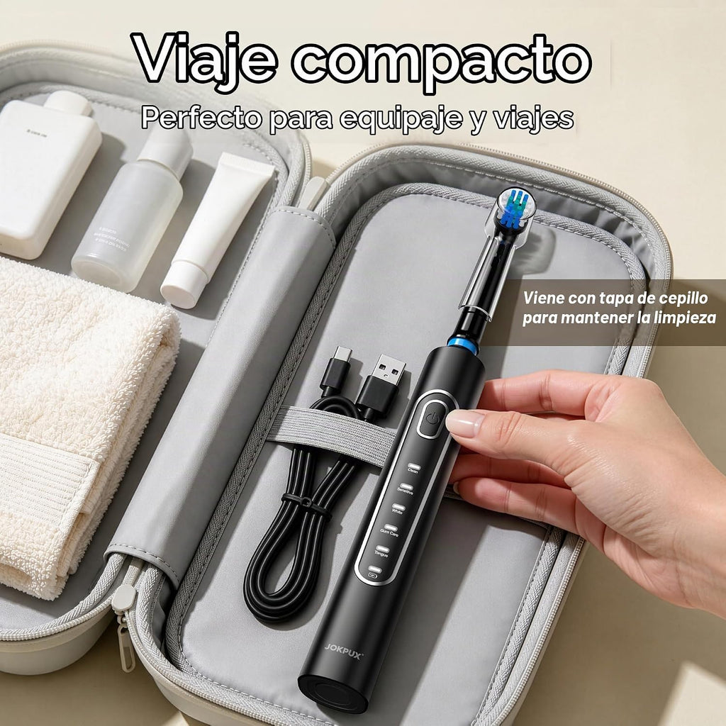 Cepillo de dientes eléctrico giratorio para adultos, 8 cabezales de