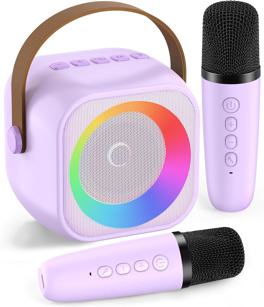 Máquina de karaoke para niños y adultos, juguetes de karaoke, regalos para niñas y niños, altavoz Bluetooth portátil con micrófono inalámbrico, regalos de cumpleaños para niñas y niños de 4, 5, 6, 7