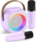 Máquina de karaoke para niños y adultos, juguetes de karaoke, regalos para niñas y niños, altavoz Bluetooth portátil con micrófono inalámbrico, regalos de cumpleaños para niñas y niños de 4, 5, 6, 7
