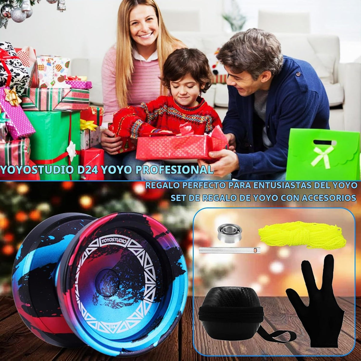 YOYOSTUDIO Yoyo profesional D24 para niños de 8 a 12 años, truco de giro de