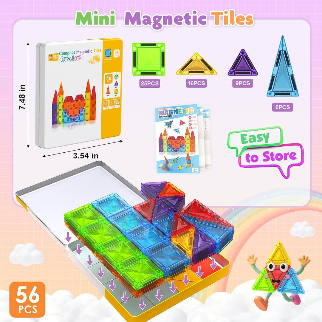 Mini Fichas Magnéticas con Caja de Hierro, 56 PIEZAS Fichas Magnéti...