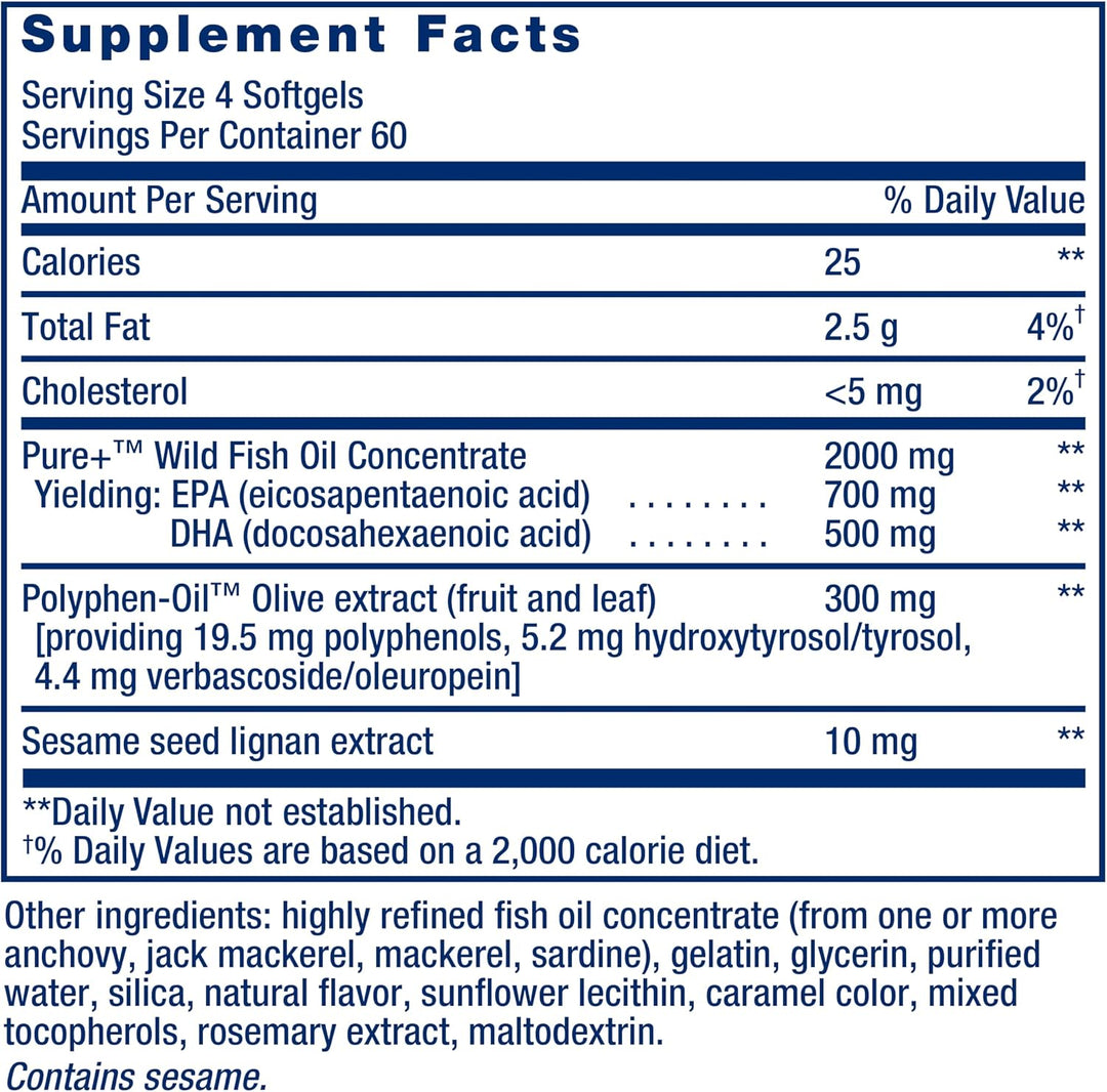 Tabletas Life Extension Super Omega 3 o DHA con lignanos de sésamo...