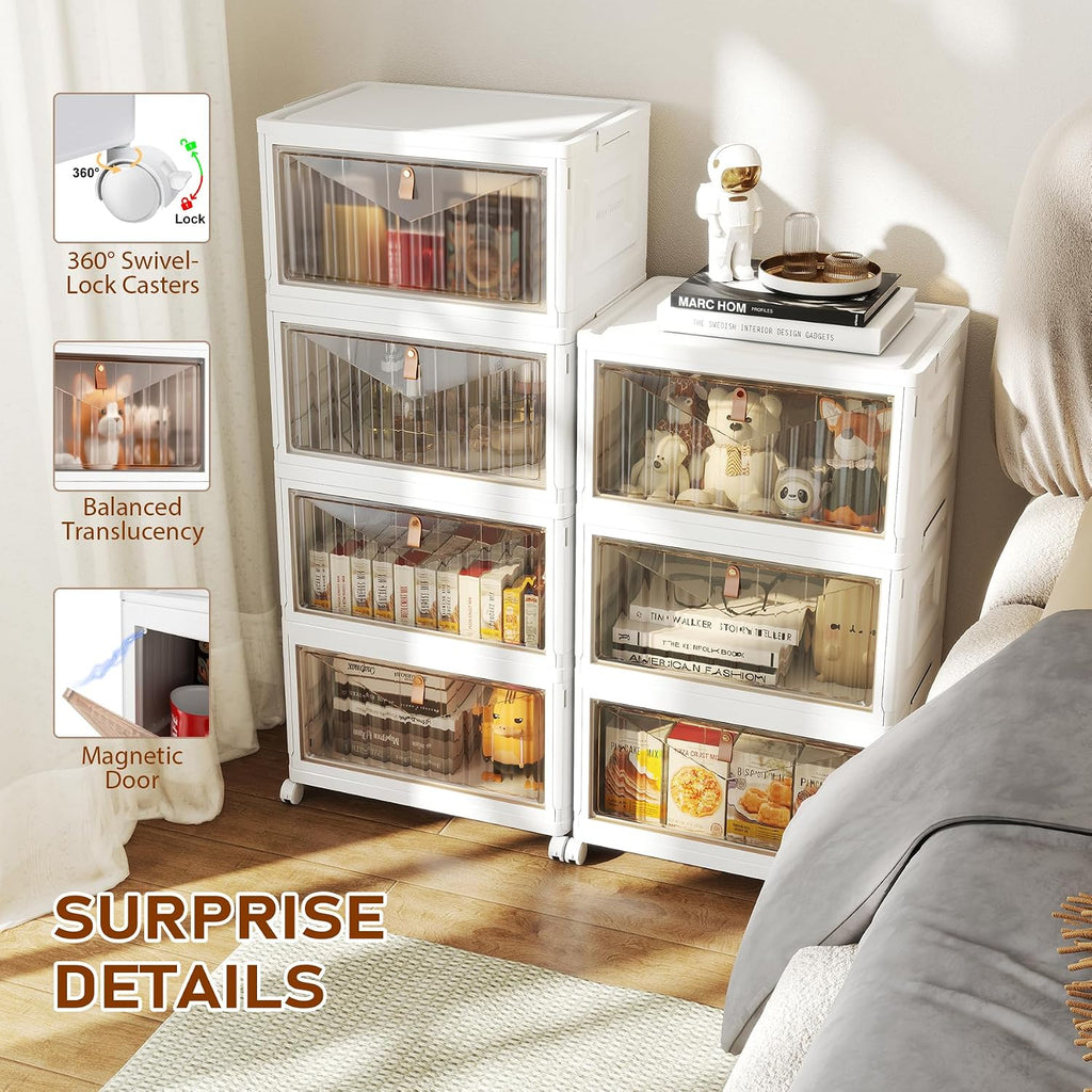 Wise Oannes Closet Organizers y storage con Wheels, 23QT blanco
