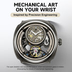 Reloj mecánico automático para hombre 1.693 in banda de silicona plateada