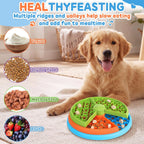 2 cuencos de alimentación lenta para perros, 3 niveles con 2 cucharas de silicona para reducir el aburrimiento y la ansiedad, antideslizante, interactivo, rompecabezas para perros, juguete de