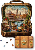 UNIDRAGON Rompecabezas de madera para adultos, rompecabezas únicos, Italia en estuche de 13.8 x 15.7 pulgadas, 500 piezas