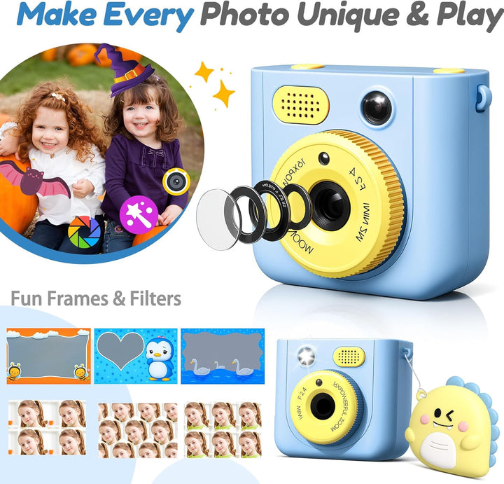 ROHSCE Cámara de impresión instantánea para niños, cámara digital H...