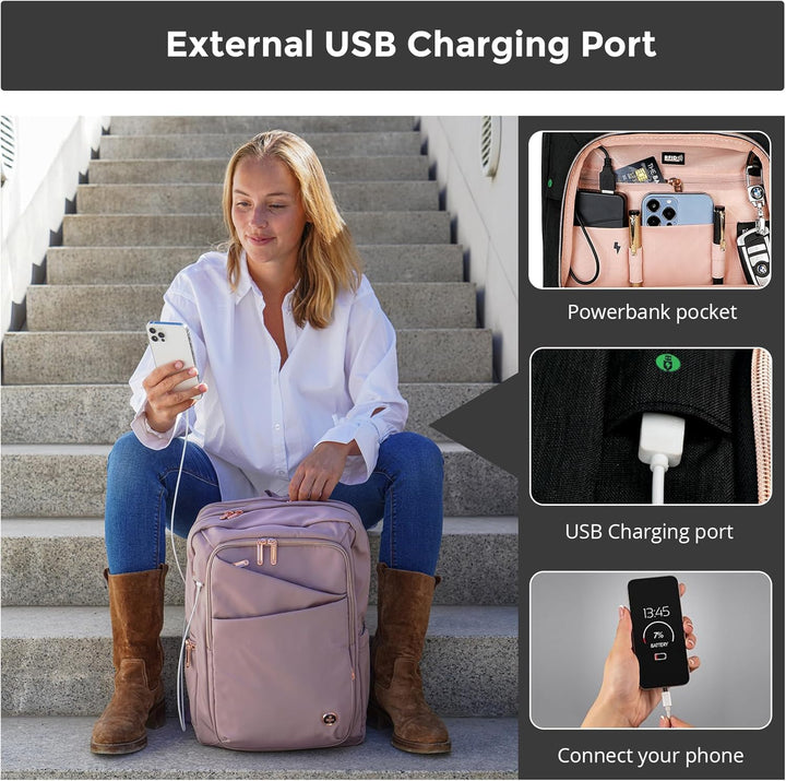 Swissdigital - Mochila de diseño para laptop de negocios para mujer...