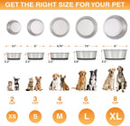Neater Pet Brands Tazones de acero inoxidable para perros con parte inferior de goma antideslizante, juego de 2, 6 tazas (48 onzas), color negro, cuencos de metal resistente para perros, aptos para lavavajillas, tazón de comida o agua, ideal para perros