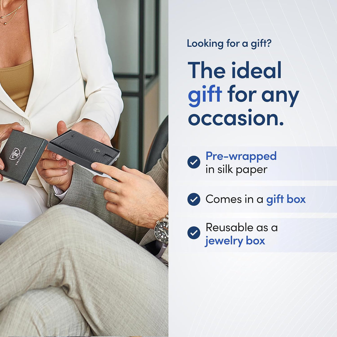 TRAVANDO AirTag* Cartera para hombres con clip para dinero Air Tag,...