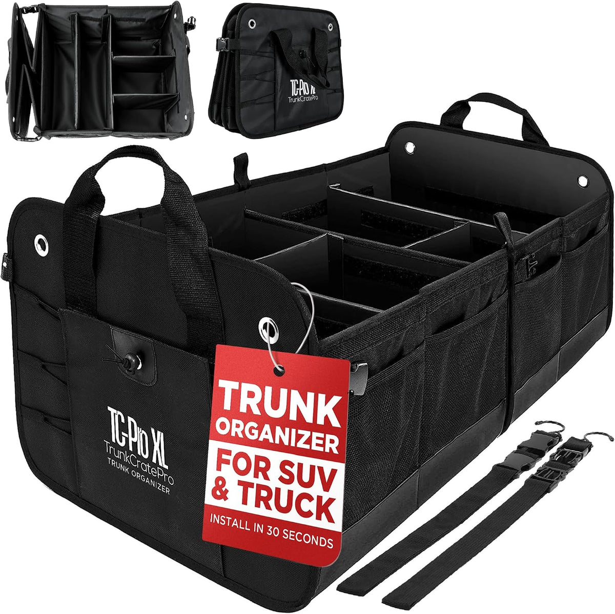 Organizador de maletero de coche para SUV, camión y almacenamiento de carga