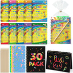 Prudiut Paquete de 30 cuadernos Rainbow Scratch Art con lápiz óptico para