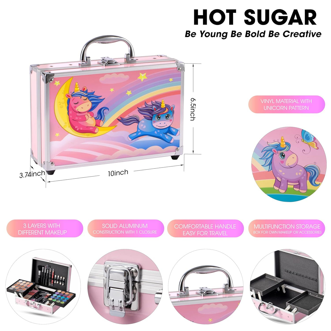 Hot Sugar - Kit de maquillaje para niñas pequeñas de 4 a 6 años, ju...