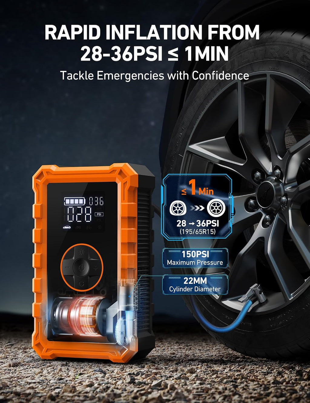 AstroAI S8 Air 3000A Arrancador con compresor de aire, caja de salto de 12