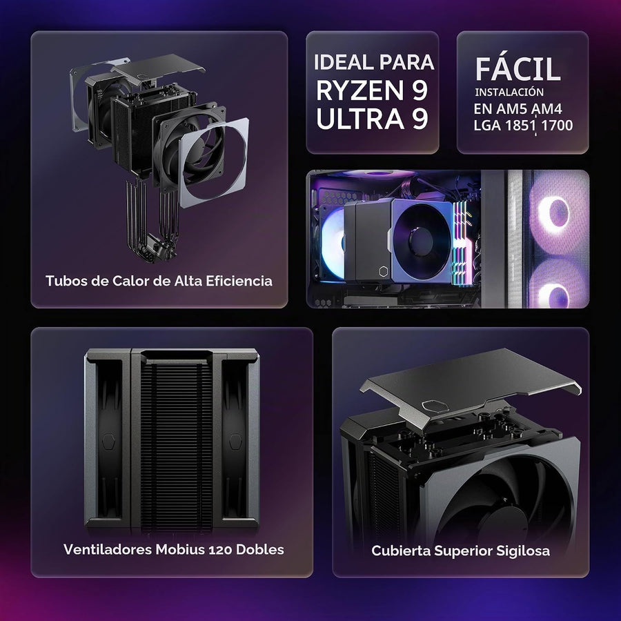 Cooler Master Hyper 612 APEX SCHP Enfriador de aire para CPU, venti...