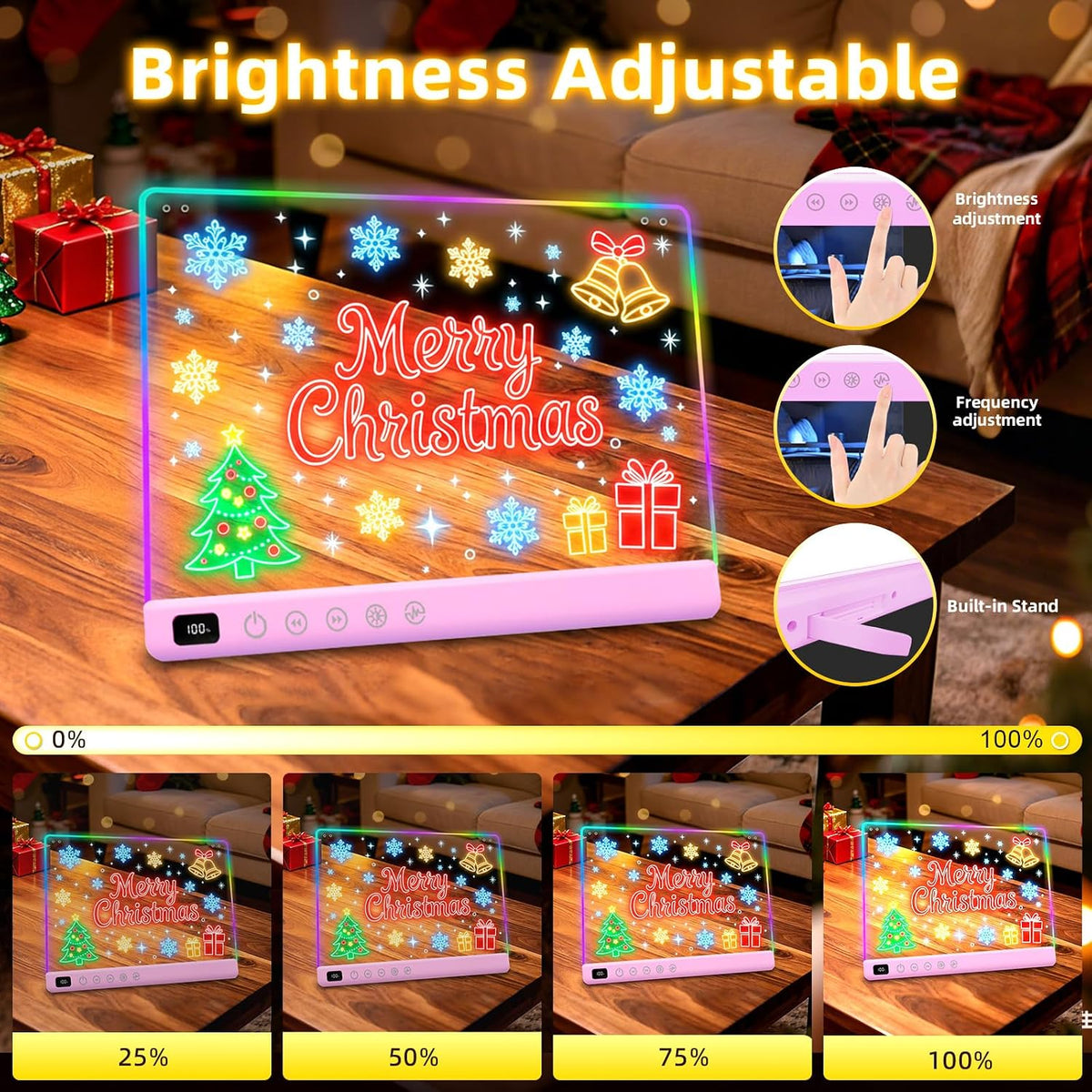 Tablero de dibujo LED con 13 efectos de luz, tablero de notas LED recargable de 16 pulgadas con colores, tableta de dibujo con luz de neón, regalos para niños para Pascua, cumpleaños, ideas