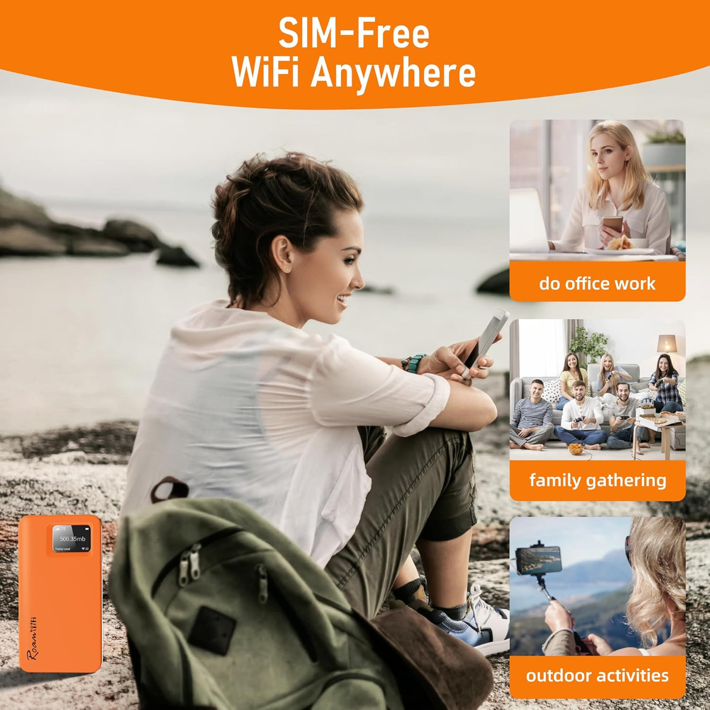 RoamWiFi 4G LTE - Enrutador de punto de acceso móvil WiFi, punto de...