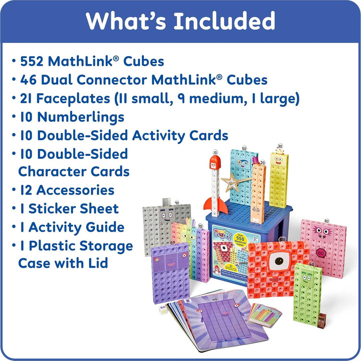 hand2mind Numberblocks Heroes con Ceros, juego de cubos MathLink, a...