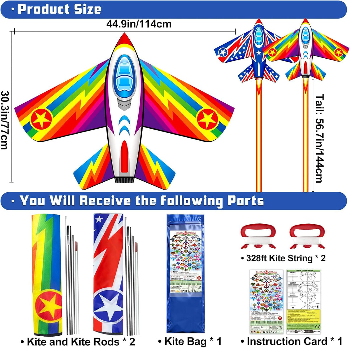 Cometa para niños de 4-8 y 8-12 años, cometas grandes fáciles de volar