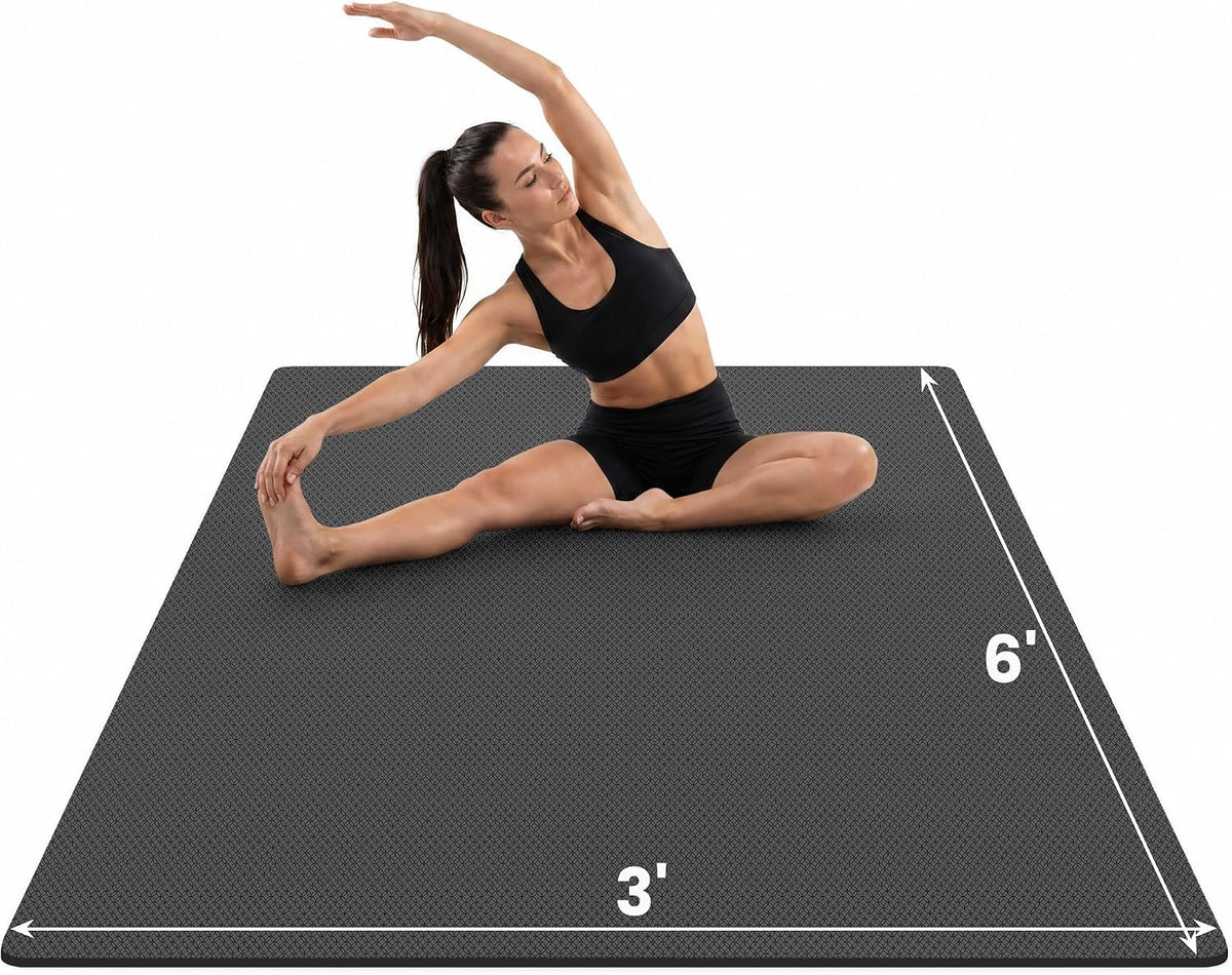 Colchoneta de Yoga Grande, 6' x 4' / 6' x 3' x 6 mm / 8 mm / 12 mm de espesor para entrenamiento