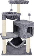 YUNIQUE - Árbol para gatos con condominio y hamaca grande, gris