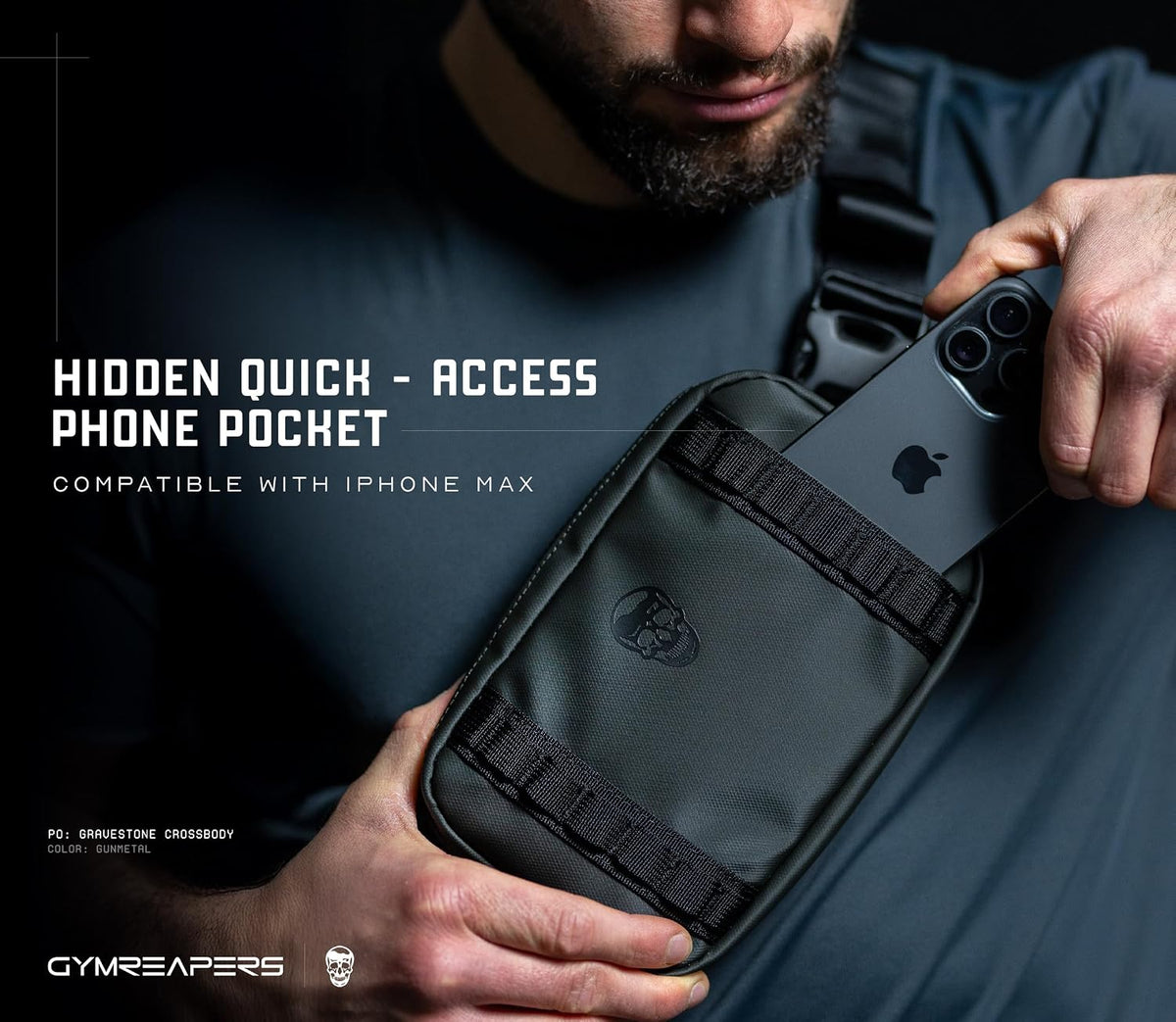 Bolsas Cruzadas Pequeñas de Viaje Gymreapers para Hombres y Mujeres con Bolsillo Oculto - Riñonera Impermeable para Hombres con Correa de Hombro Ajustable para Viajar, Correr y Hacer Senderismo