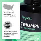 Suplemento diario multivitamínico Legión Triumph, vitaminas y minerales para la ansiedad, Hombres