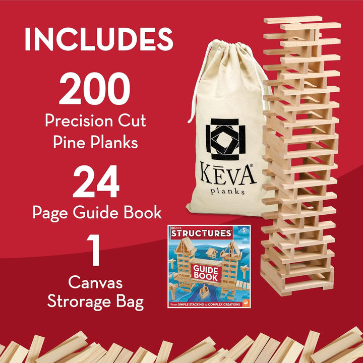 KEVA Structures - Juego de 200 tablones de construcción de