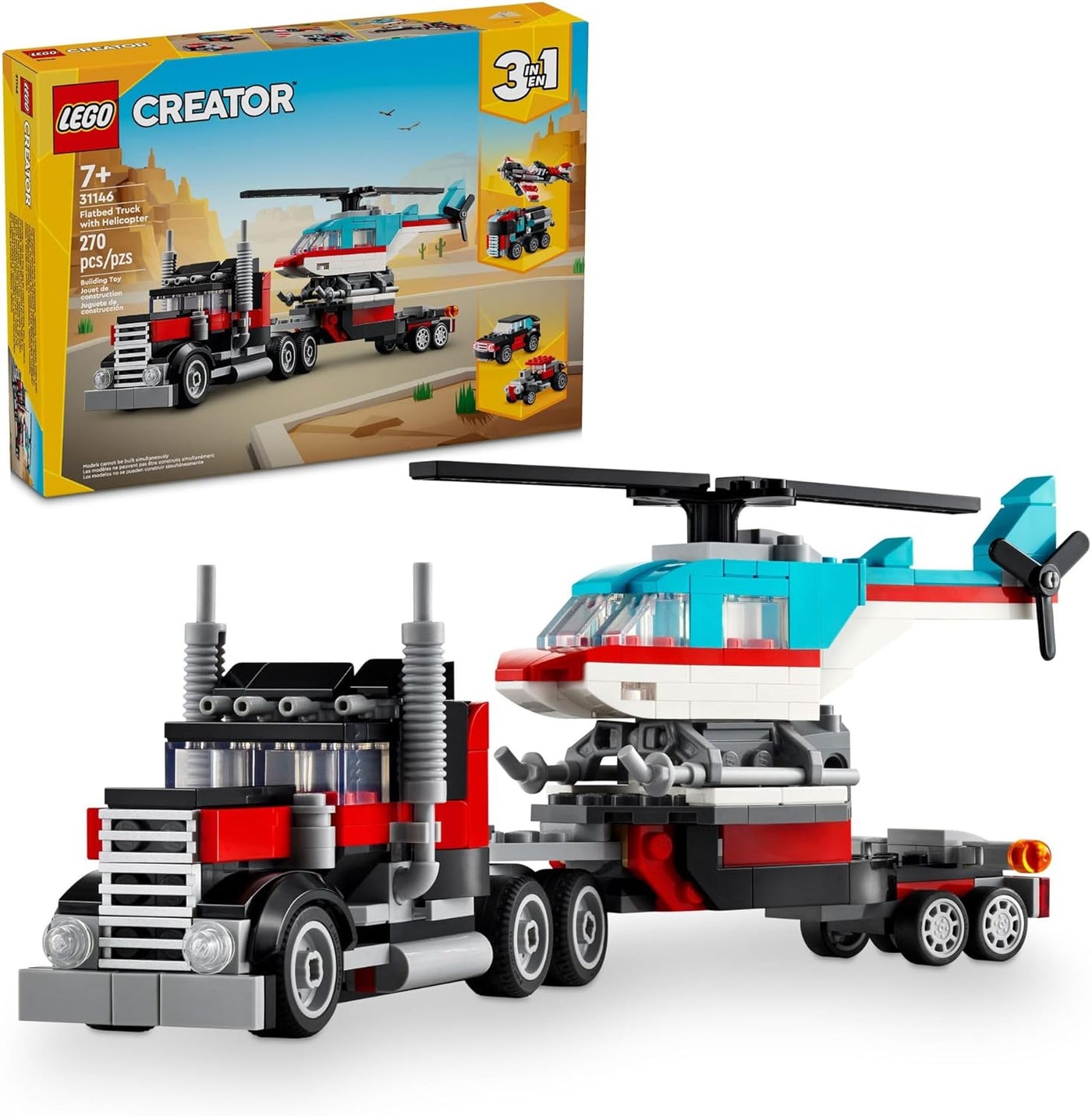 LEGO Creator 31146 - Camión de cama plana 3 en 1 con