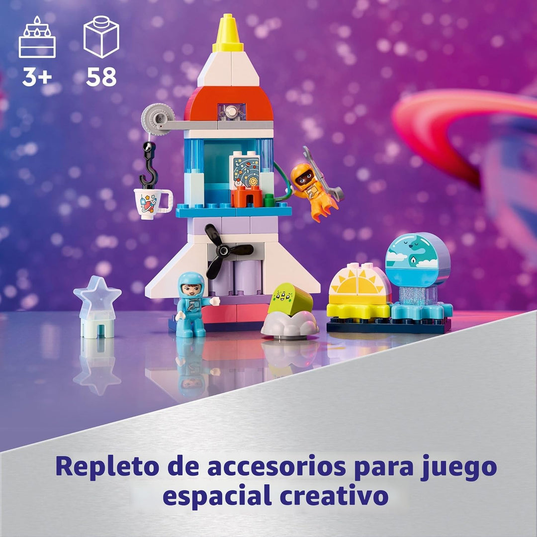 LEGO DUPLO - Transbordador espacial 3 en 1, juguete de construcción...