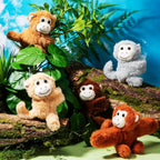 Liliful Paquete de 8 pulseras de peluche para niños, monos