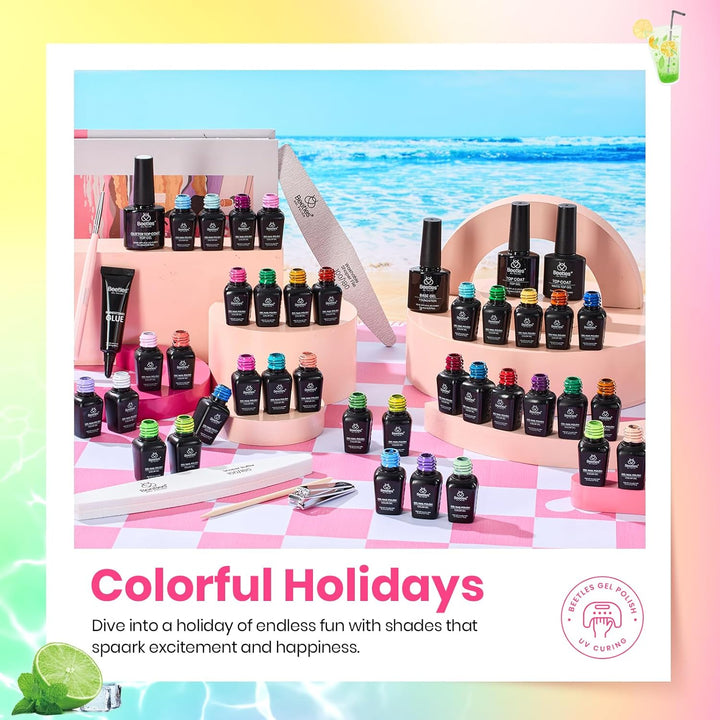 Beetles - Juego de esmaltes de gel de 36 colores, esmalte de uñas d...