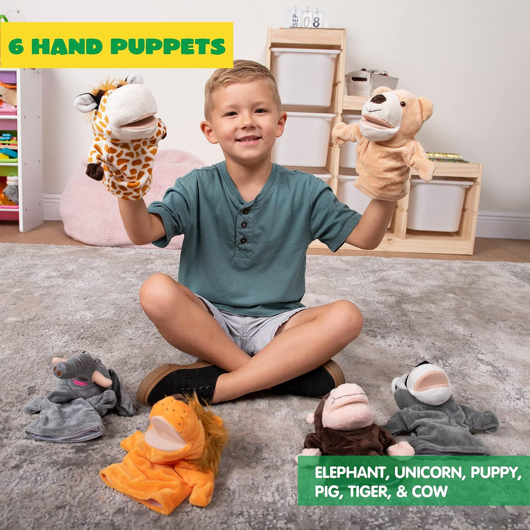 JOYIN Juego de marionetas de mano para niños con boca de trabajo, j...