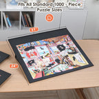 WELGEE 1000 piezas de rompecabezas inclinable con soporte, 31 x 24 pulgadas, mesa de rompecabezas portátil ligera para adultos y personas mayores, accesorio de rompecabezas personalizable de solo 3.5