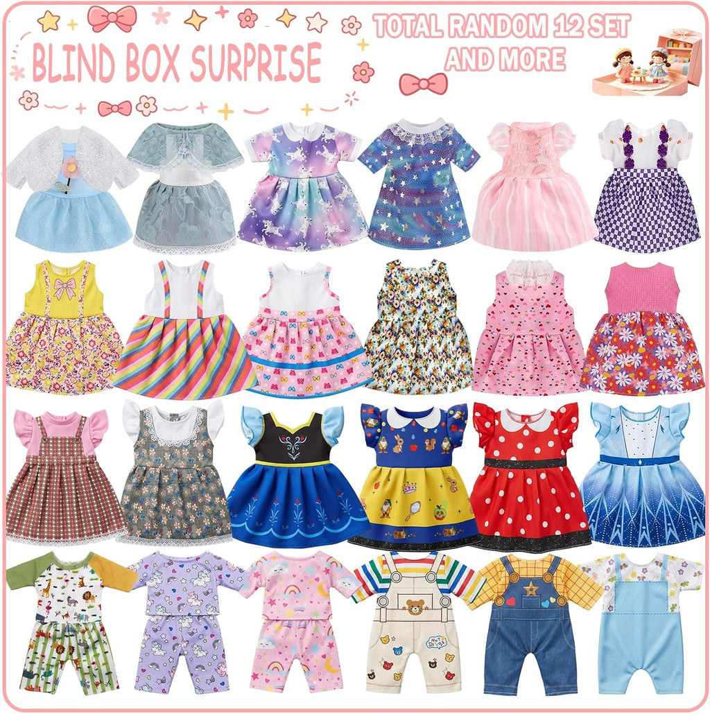 Alive - Ropa y accesorios para muñecas de bebé, 12 juegos de ropa de muñeca para muñecas de 12, 13, 14, 15, 16 pulgadas, ropa de muñeca de bebé, accesorios de trajes de muñeca con horquilla y