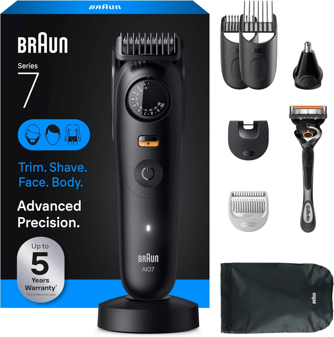 Braun Cortadora eléctrica de barba todo en uno serie 7 para hombre,...