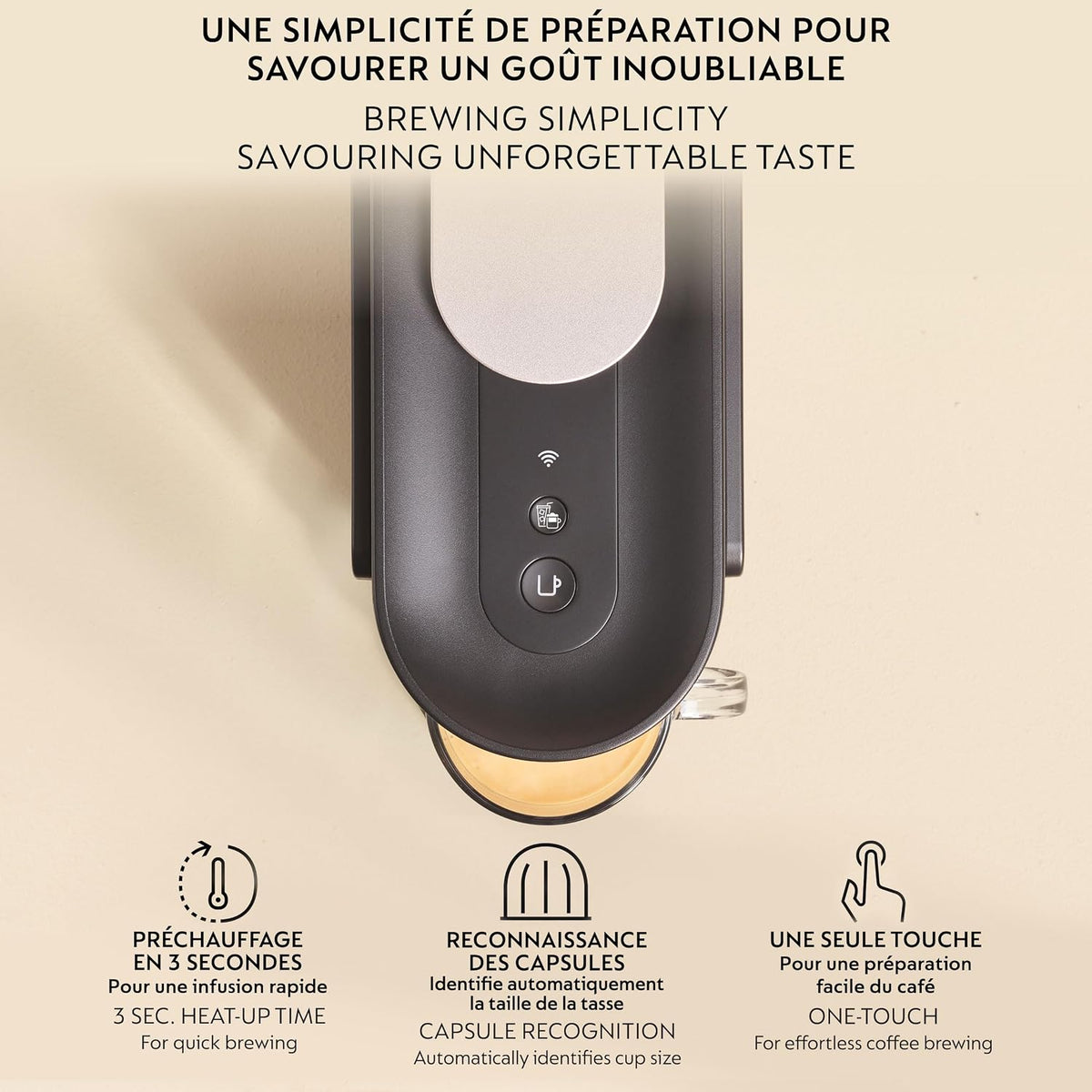 Nespresso Vertuo Up - Máquina de café con espumador de leche, tinta negra