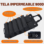 Bolsa plegable portátil para herramientas, bolsa organizadora de herramientas resistente con 5 compartimentos y 2 bolsas desmontables para almacenamiento de herramientas, bolsa enrollable impermeable para papá, hombres, electricista, mecánico, regalos