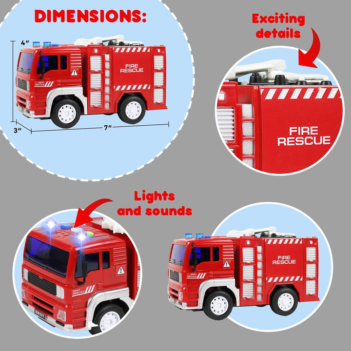 TeganPlay Paquete de 4 ambulancia camión de bomberos