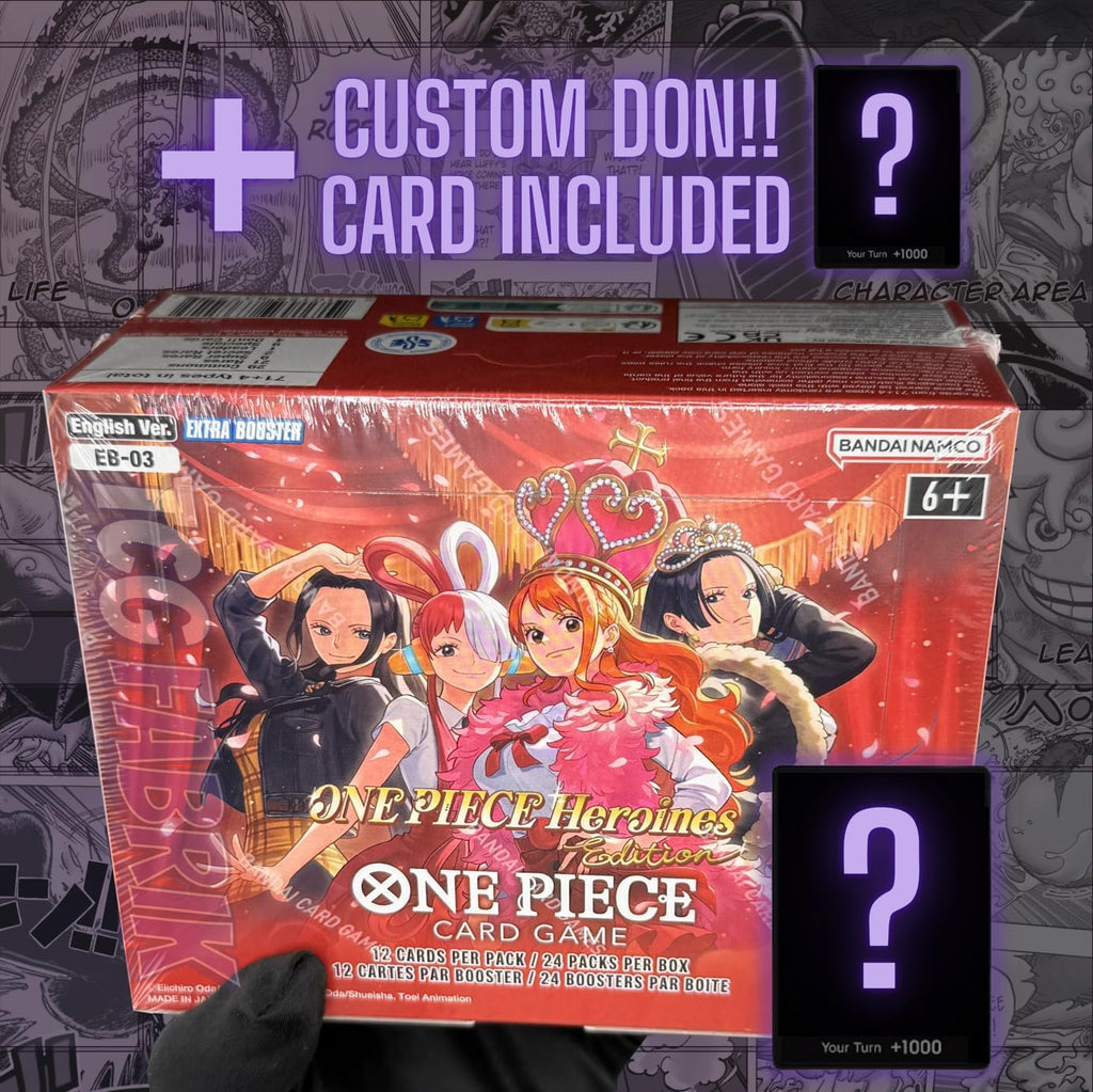 EB03 Heroines Edition Booster Box English EB-03 Caja de refuerzo extra sellada de fábrica para tarjetas EB03 de una pieza TCG en inglés (24 paquetes) + tarjeta TCG Fabrik Don personalizada