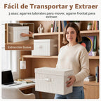 StorageWorks Contenedores de almacenamiento de tela con tapas, contenedores
