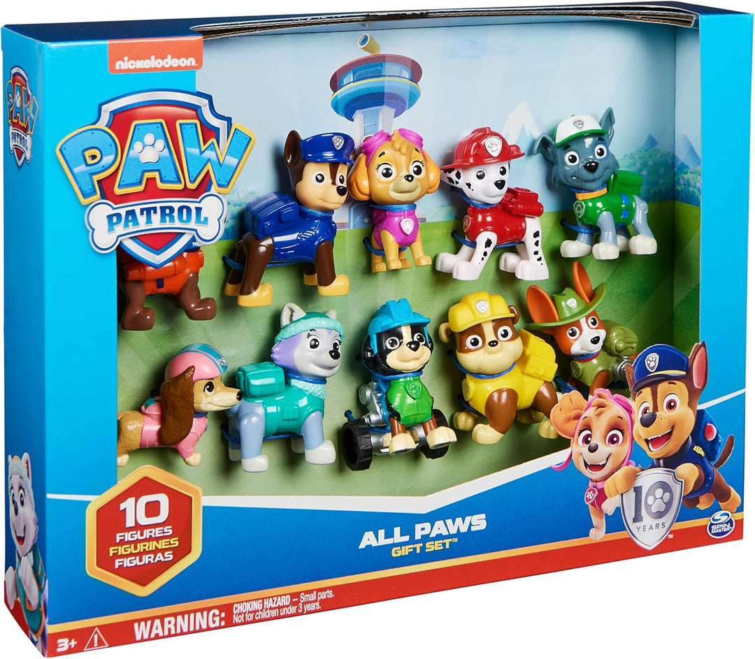 Paw Patrol, Paquete de regalo de figuras de juguete de 10.º anivers...