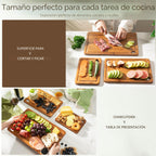 Astercook Tablas de cortar de bambú carbonizado profundo para cocina