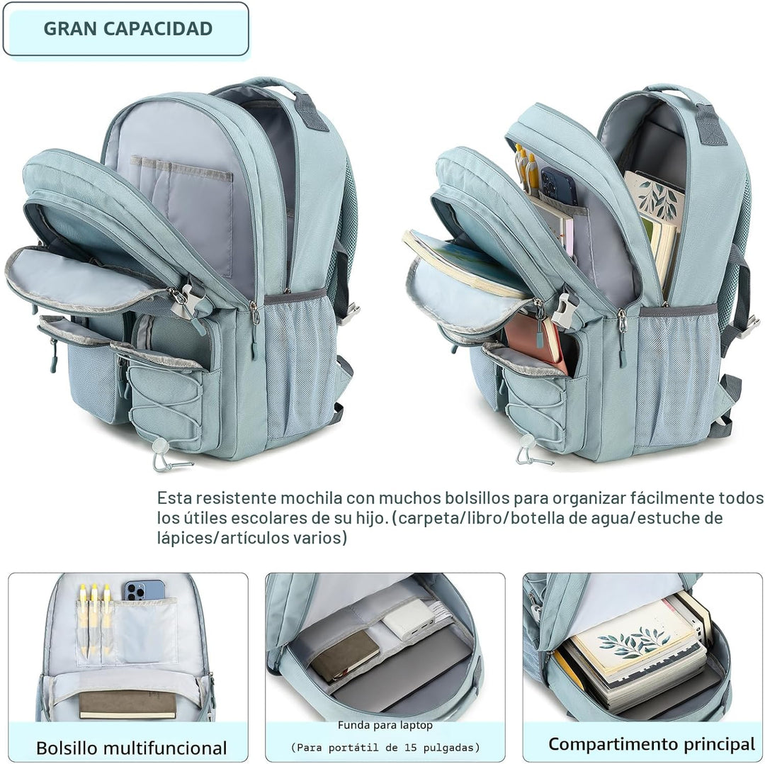 Lohol Mochila resistente al agua con múltiples bolsillos para viaje...